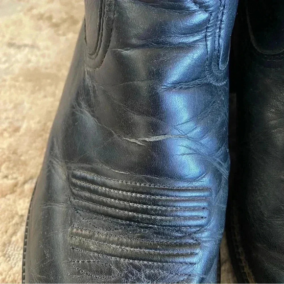 Ariat Men’s Vintage Black Leather Cowboy Boots Embroidered Western 34601: 9D - Picture 5 of 12